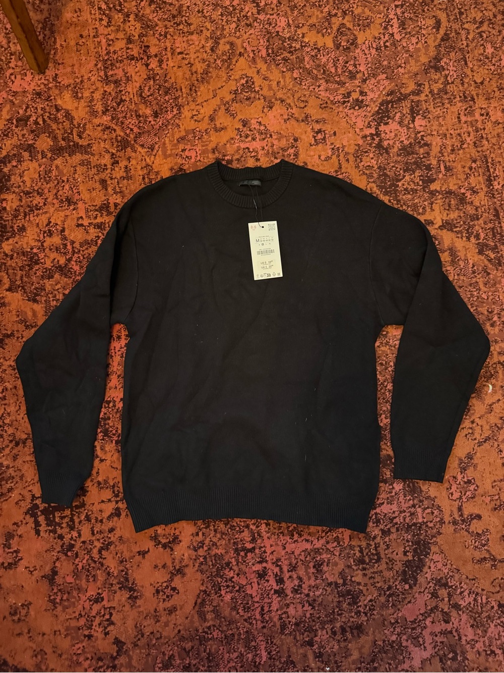 Zara Classic Crewneck Men's Sweater - Black